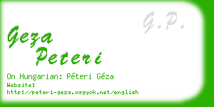 geza peteri business card