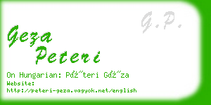 geza peteri business card